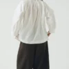 Top in popeline di cotone con bordi in stile porcellana