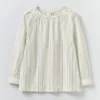 Top smockato con righe irregolari Top smockato con righe irregolari