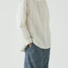 Top smockato con righe irregolari Top smockato con righe irregolari
