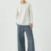 Top smockato con righe irregolari Top smockato con righe irregolari