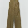 Tuta intera senza maniche in twill di cotone Tuta intera senza maniche in twill di cotone